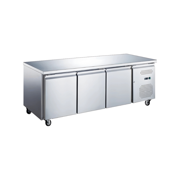 SS 3 DOOR UNDER COUNTER REFRIGERATOR No of shelves 3