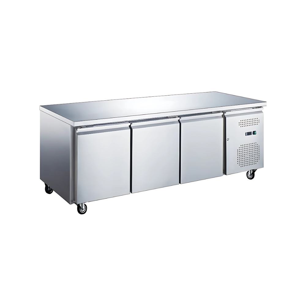 SS 3 DOOR UNDER COUNTER REFRIGERATOR No of shelves 3