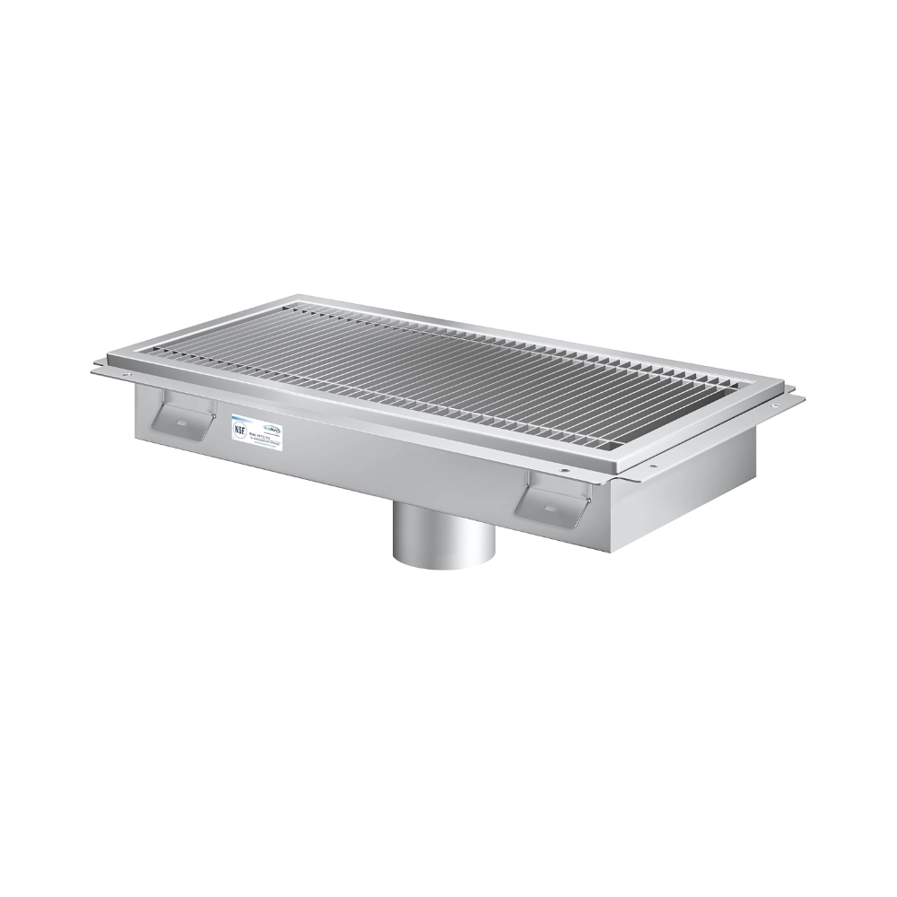 SS FLOOR GRATTINGS WITH TROUGH TROUGH MADE 1 MM SS 304 GRADE GRATTINGS MADE BY 2 MM SS 304 GRADE WITH BOTTOM MIDDLE STRAINER