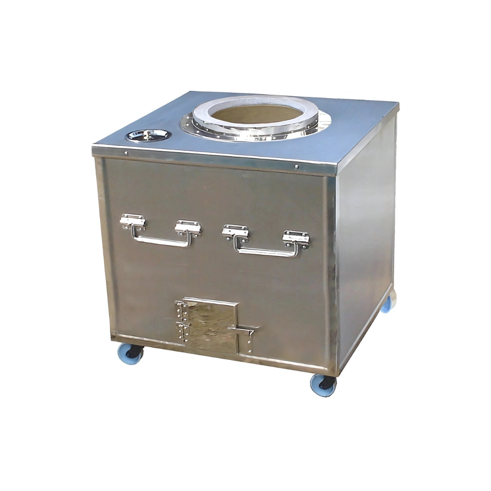 SS TANDOOR WITH HEAVY DUTY WHEEL (2 break and 2 with out break)