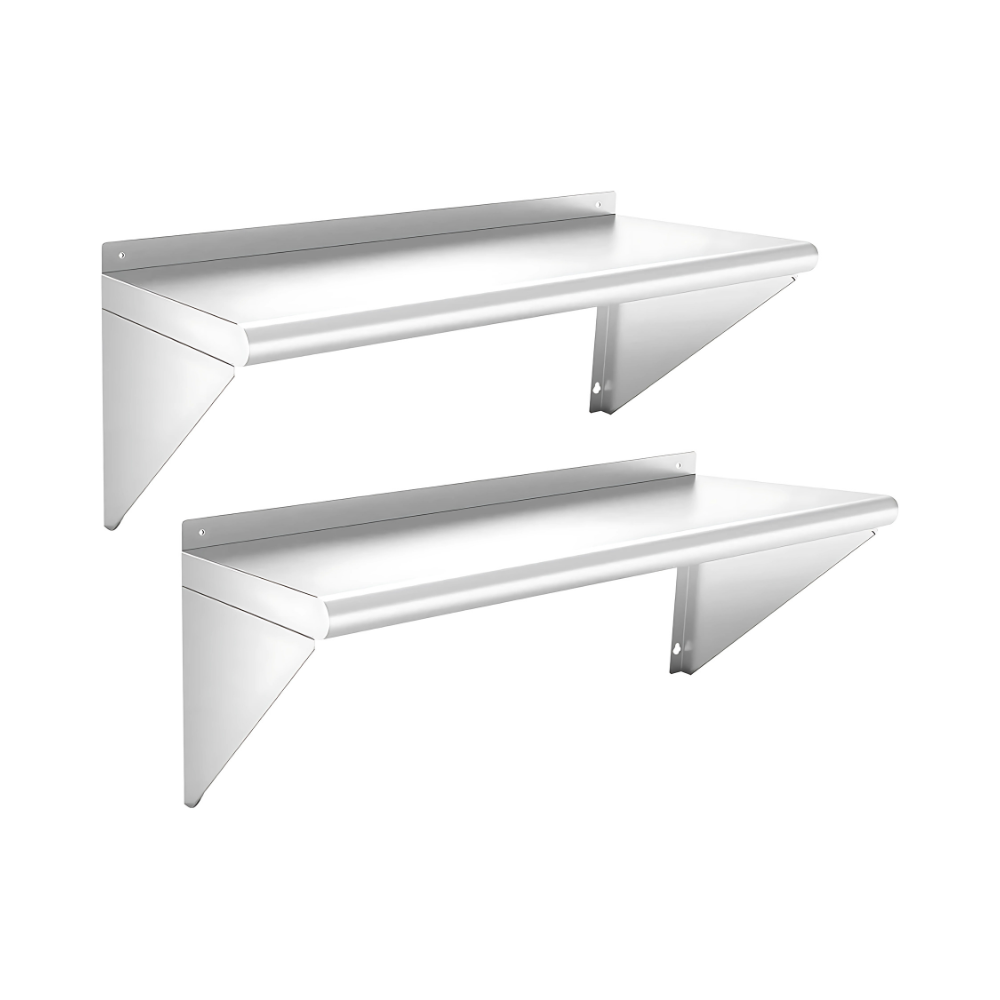 SS WALL SHELF TWO TIER MADE BY 1 MM SS 304 GRADE